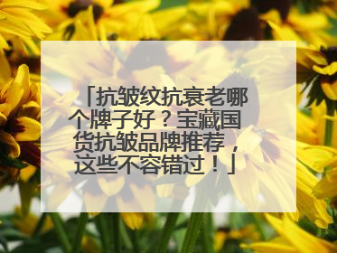 抗皱纹抗衰老哪个牌子好？宝藏国货抗皱品牌推荐，这些不容错过！