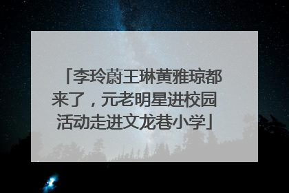 李玲蔚王琳黄雅琼都来了，元老明星进校园活动走进文龙巷小学
