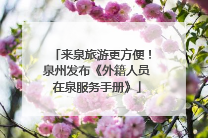 来泉旅游更方便！泉州发布《外籍人员在泉服务手册》