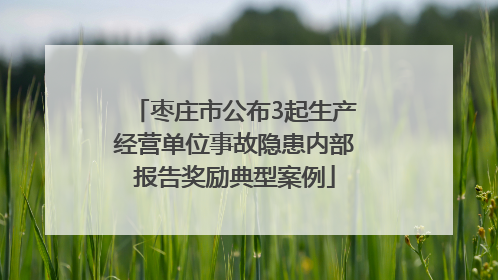 枣庄市公布3起生产经营单位事故隐患内部报告奖励典型案例
