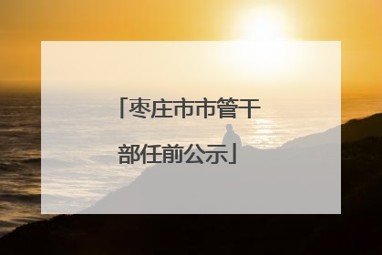 枣庄市市管干部任前公示