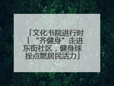 文化书院进行时丨“齐健身”走进东街社区，健身球操点燃居民活力