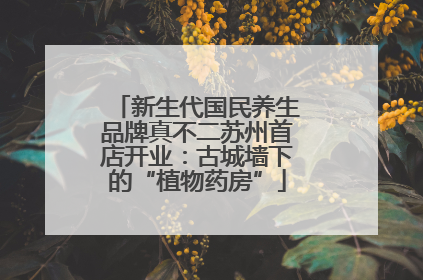 新生代国民养生品牌真不二苏州首店开业：古城墙下的“植物药房”