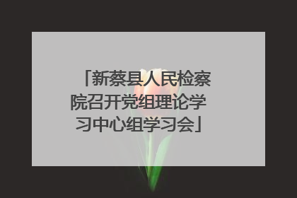 新蔡县人民检察院召开党组理论学习中心组学习会
