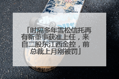 时隔多年雪松信托再有新董事获准上任，来自二股东江西金控，前总裁上月刚被罚