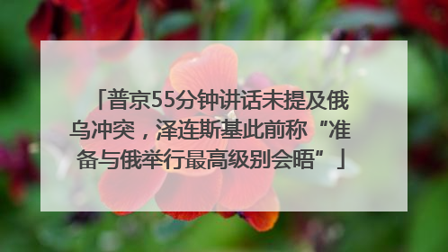 普京55分钟讲话未提及俄乌冲突，泽连斯基此前称“准备与俄举行最高级别会晤”