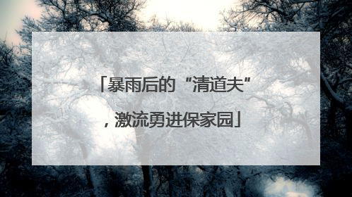 暴雨后的“清道夫”，激流勇进保家园