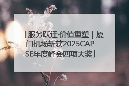 服务跃迁·价值重塑｜厦门机场斩获2025CAPSE年度峰会四项大奖