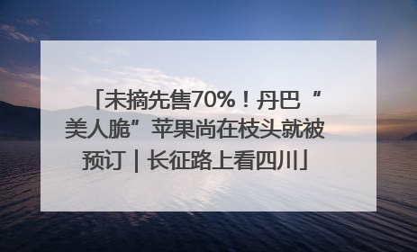 未摘先售70%！丹巴“美人脆”苹果尚在枝头就被预订｜长征路上看四川