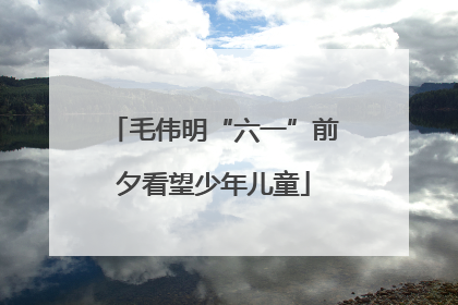 毛伟明“六一”前夕看望少年儿童