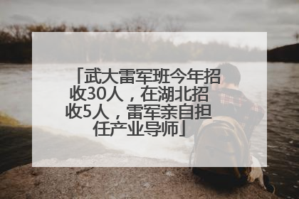 武大雷军班今年招收30人，在湖北招收5人，雷军亲自担任产业导师