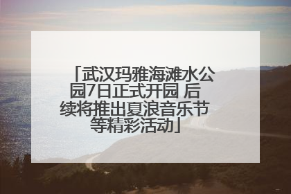 武汉玛雅海滩水公园7日正式开园 后续将推出夏浪音乐节等精彩活动