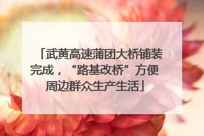 武黄高速蒲团大桥铺装完成，“路基改桥”方便周边群众生产生活
