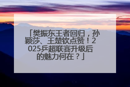 樊振东王者回归，孙颖莎、王楚钦点赞！2025乒超联赛升级后的魅力何在？