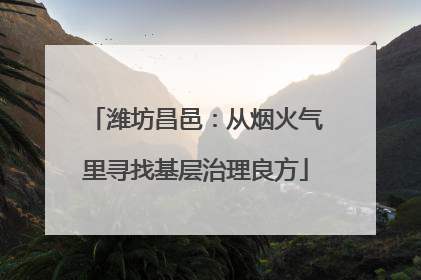 潍坊昌邑：从烟火气里寻找基层治理良方