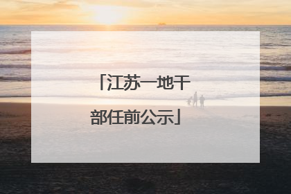 江苏一地干部任前公示