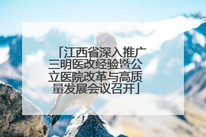 江西省深入推广三明医改经验暨公立医院改革与高质量发展会议召开