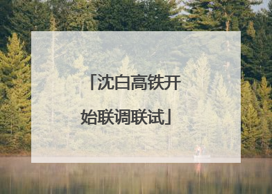 沈白高铁开始联调联试