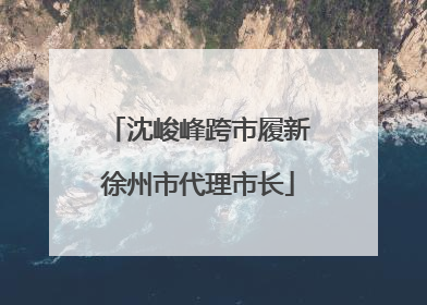 沈峻峰跨市履新徐州市代理市长