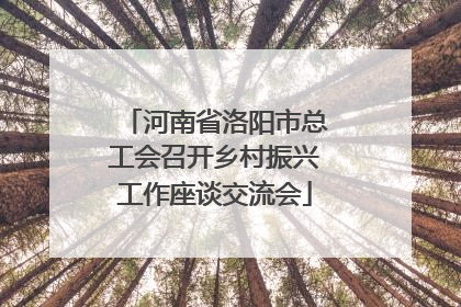 河南省洛阳市总工会召开乡村振兴工作座谈交流会