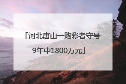 河北唐山一购彩者守号9年中1800万元