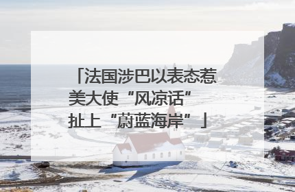 法国涉巴以表态惹美大使“风凉话” 扯上“蔚蓝海岸”