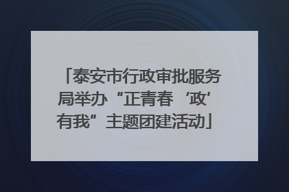 泰安市行政审批服务局举办“正青春‘政’有我”主题团建活动
