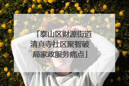 泰山区财源街道清真寺社区聚智破局家政服务痛点
