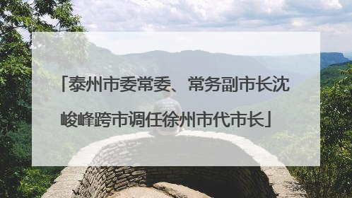 泰州市委常委、常务副市长沈峻峰跨市调任徐州市代市长