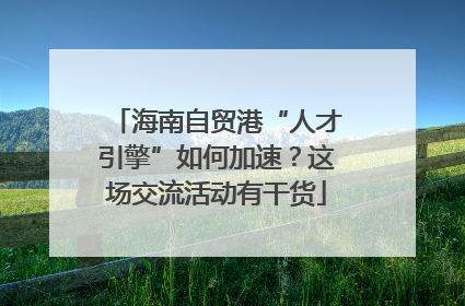 海南自贸港“人才引擎”如何加速？这场交流活动有干货