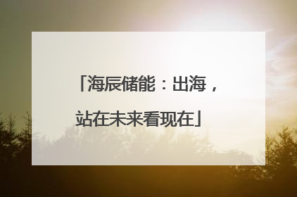 海辰储能：出海，站在未来看现在