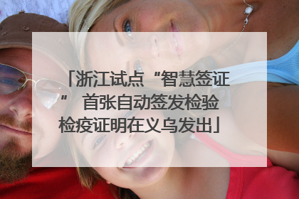 浙江试点“智慧签证” 首张自动签发检验检疫证明在义乌发出