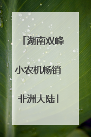湖南双峰小农机畅销非洲大陆