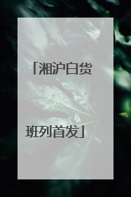 湘沪白货班列首发