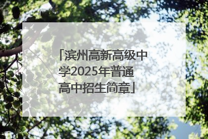 滨州高新高级中学2025年普通高中招生简章