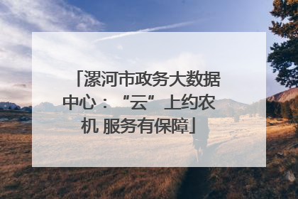 漯河市政务大数据中心：“云”上约农机 服务有保障
