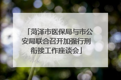 菏泽市医保局与市公安局联合召开加强行刑衔接工作座谈会