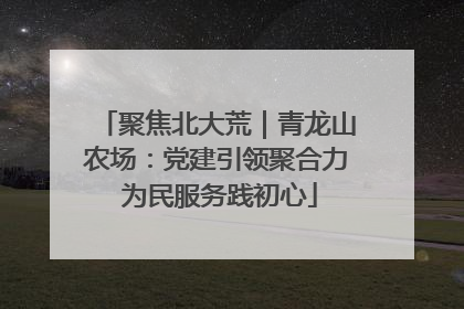 聚焦北大荒｜青龙山农场：党建引领聚合力 为民服务践初心