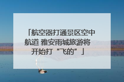 航空器打通景区空中航道 雅安雨城旅游将开始打“飞的”
