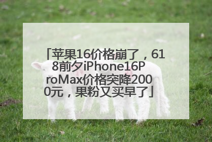 苹果16价格崩了，618前夕iPhone16ProMax价格突降2000元，果粉又买早了