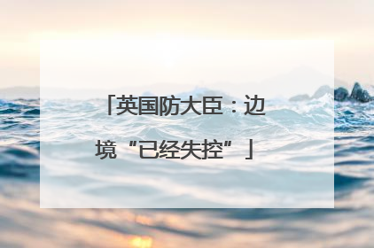 英国防大臣：边境“已经失控”