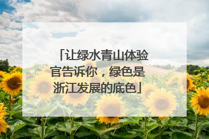 让绿水青山体验官告诉你，绿色是浙江发展的底色