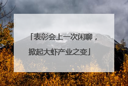 表彰会上一次闲聊，掀起大虾产业之变