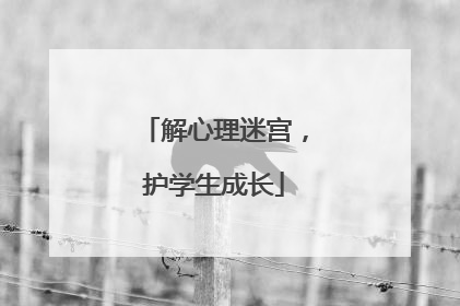 解心理迷宫，护学生成长