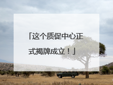 这个质促中心正式揭牌成立！