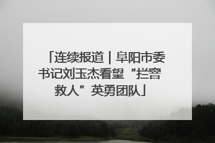 连续报道｜阜阳市委书记刘玉杰看望“拦窨救人”英勇团队
