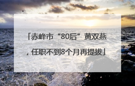 赤峰市“80后”黄双燕，任职不到8个月再提拔