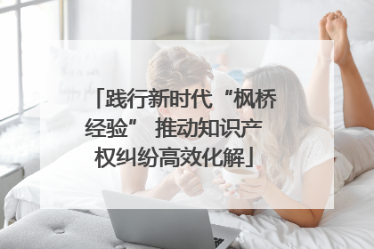 践行新时代“枫桥经验” 推动知识产权纠纷高效化解