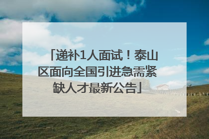 递补1人面试！泰山区面向全国引进急需紧缺人才最新公告