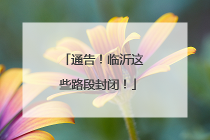 通告！临沂这些路段封闭！